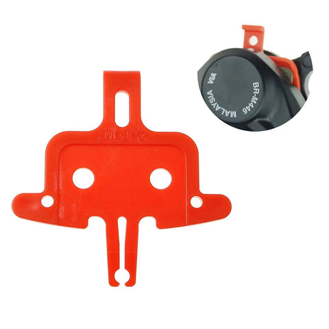 Dual Pack Bicycle Brake Pad Spacer And Hydraulic Disc Brake Spreader Tool for MTB and Road Bikes in red with detail insert