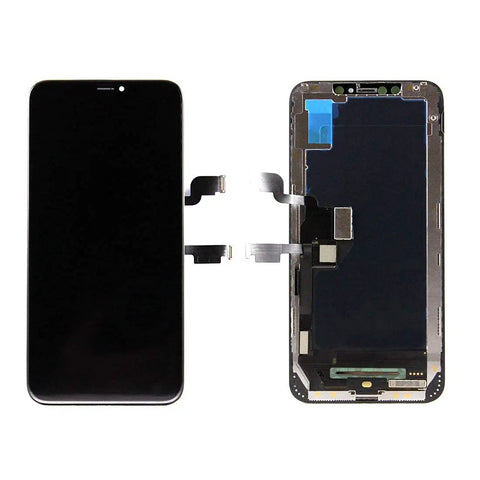 IPhone XS Max 6.5 Inch LCD Screen Replacement With Digitizer Assembly Touch Screen Compatible With A1921 A2101 A2102 A2103 A2104 Includes Easy Tutorial And Tools For Quick DIY Repair showing front and back view of screen
