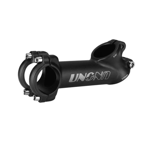 Beefy Lightweight 31.8mm Handlebar Stem 110mm with 35 Degree Rise, black, CNC aluminum for mountain, road, BMX bikes.