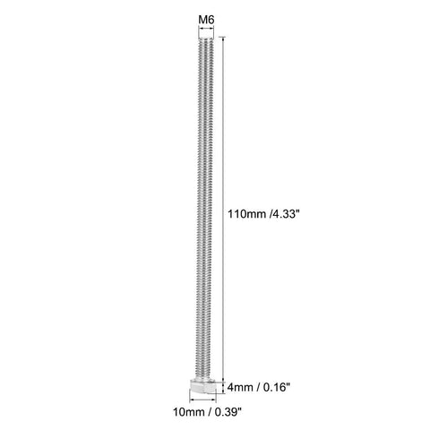 Hella Tough M6 X 110mm Hex Bolts Forged From 304 Stainless Steel Top Shelf Hexagon Fasteners 5 Pack showing dimensions and detail