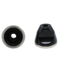 Bike Axle Nut Set M5 Aluminum Alloy Quick Release Rod Nut For Bicycle Hub Fixed Gear 2 Pack shown from front and side view