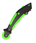 Sweet 3 In 1 Window Screen Roller Tool With 3 Interchangeable Rollers For Quick Fixes Plus Foldable Design For Easy Storage At Home Features Retractable Cutter And Concealed Removal Hook Inside Makes Home Repair Easy, black and green plastic screen roller tool