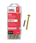 Package and single view of 5/16 x 6 Inch RSS Rugged Structural Screws, Heavy Duty Lag Screw Alternative, 50 Count