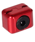 Red aluminum alloy cable clamp with black screw for Two Pack Compound Bow Drop Away Rest Fasteners Buckle Clips For Arrow Rest Clamps Archery Accessories Aluminum Alloy Metal Black Red Finish Easy Install Cable Clamp Adjustment