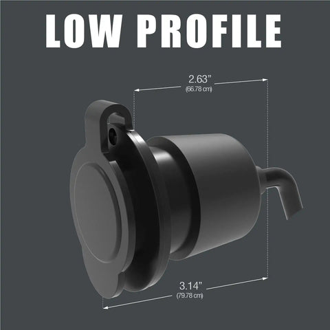 Tough As Nails Weatherproof Outdoor Power Outlet With NEMA 5-15 Flanged Receptacle, 15 Amp 125 Volt, low profile design