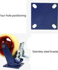 Beefy Heavy Duty Caster Wheel With Iron Core And Nylon Wheel Brake Equipped Universal Cart Wheel 1000kg Load Capacity