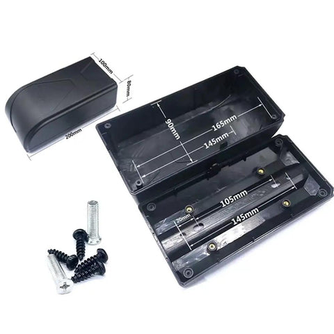 Gear Up For Your Daily Commute With This Badass Abs Electric Bike Controller Box Waterproof Dustproof Shield For Scooter Battery Conversions And Custom Mods showing dimensions and mounting screws.