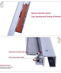 Close-up of Push To Open Soft Close Drawer Slides With Slick Hidden Mounting And No Handle 25 Kg Load Capacity 250 To 500 MM Length