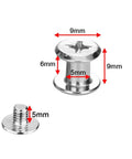 45 Pairs Of Top Shelf 304 Stainless Steel Chicago Screws For Rock Solid Leather Crafting And Bookbinding No Sweat Fastening Hardware For Bags And Diy Projects, showing detailed dimensions of screws and fasteners.