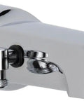 Chrome Pull-Up Diverter Tub Spout With 6 1/2 Inch Reach No Fuss Install Smooth Water Flow Durable Chrome Finish Perfect Shower Upgrade For Most Tubs And Fittings, side view showing diverter mechanism.