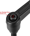 Close-up of Built Tough M6 Adjustable Clamping Lever Knobs Quick Turn Handle showing hex socket size 3mm.