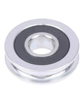 Heavy Duty U Groove Pulley With V Groove Wheel Caster, steel construction, ball bearing core for sliding gate setups.