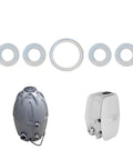 Connector Seal Gasket Set For Air Pump Fits Bestway Saluspa Coleman Lay Z Spa Inflatable Hot Tub Heater Replacement Parts 1 A And 4 B C Silicone Clear Gaskets For Leak Proof Spa Repairs.