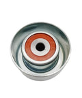 Top Notch Drive Belt Tensioner Idler Pulley 16604-0P011 for Toyota Tacoma, circular metal design, red and silver finish.