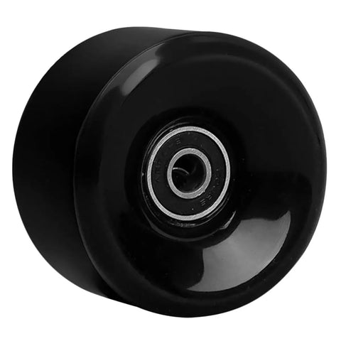 Single black Double Row Quad Skate Wheels Replacement PU Roller Skate Wheels With High Elasticity visible bearing