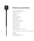 Hammer LHCP IPEX FPV Mini V2 Antenna 2.5dBi For RC Drones Compact And Durable with product parameters displayed