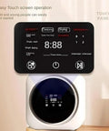 Hella Compact Two In One Mini Washer And Dryer Combo Wall Mount Portable Laundry Machine With Stainless Steel Drum fast cycle touchscreen controls.