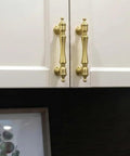 Brushed Gold Cabinet Pulls And Solid Heavy Drawer Handles For Kitchen Cabinets And Bath Vanity 3 Inch Hole Center Top Notch Luxury Dresser Hardware