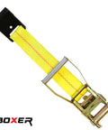 2 Inch By 1 Foot Flat Hook Beefy Replacement Ends 2 Pack For Heavy Duty 2 Inch Ratchet Straps Up To 10000 Lbs For Flatbed Trucks And Trailers Black And Yellow Polyester Webbing, flat hook end