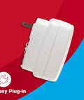 Side view of Dual Power Plug In Carbon Monoxide Detector with Battery Backup and Digital Display for Home Safety Electrochemical CO Sensor.