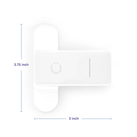 Super Tough Door Pinch Guards Two Pack White Hinged Stopper Blocks with dimensions 3.75 inch by 3 inch for baby safety.