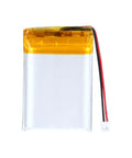 3.7V LiPo Battery 500mAh 602535 Rechargeable Lithium Polymer Pack With JST PH2.0mm Connector front view