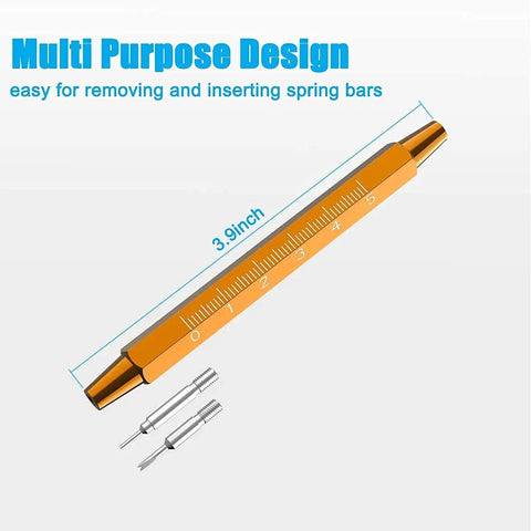 Pro Grade Watch Pin And Spring Bar Tool Set with 1.8mm spring bars and 1.5mm pins for 20mm lug width, tool length 3.9 inches