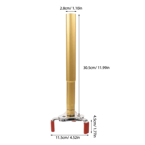 Ladder Free Smoke Transducer Assembly Tool With Heavy Hitter Sensor Head For High Ceiling Detectors, gold metal and chrome construction