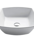 Elavo Square Vessel Sink In White Porcelain Ceramic For Bathrooms, 16.5 Inch, Easy Clean, No-Fuss Maintenance, Scratch-Resistant