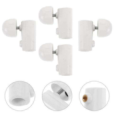 Reusable Infusion Stand Connector Pole Adjuster Buckle 22mm to 19mm Expansion Clip Durable Plastic and Stainless Steel Hygienic Effortless Compatibility for Hospital Infusion Stands, white adjustable pole clip