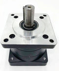 Top view of Beefy 10 To 1 Planetary Gearbox Reducer Nema 34 with one half inch input shaft and 16mm output shaft, 86mm flange.