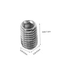 Beefy 300 Piece Stainless Steel Set Screws Kit With Allen Wrenches Cup Point Hexagon Headless Grub Screws close-up with measurements