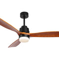 Wood Ceiling Fan With Light Energy Saving 52 Inch DC Motor Ultra Quiet 3 Blades 6 Speeds Indoor Outdoor Ceiling Fan Brown Walnut