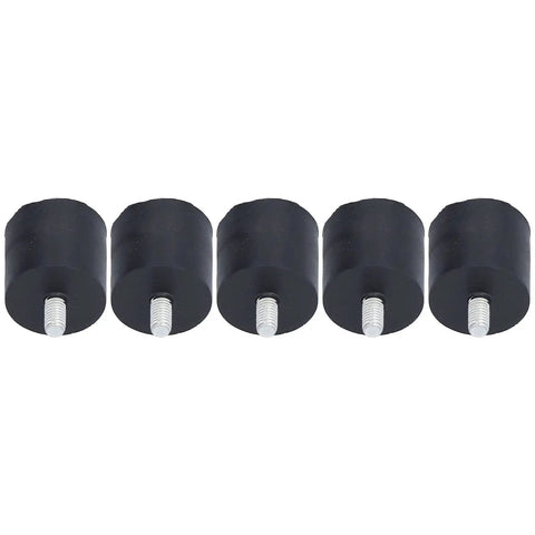 Set Of 5 Rubber Vibration Isolator Mounts With High Elasticity For Shock Absorption And Quiet Operation, Keeps Your Air Conditioners And Fitness Equipment From Vibration, Rugged M8 Mounts, black rubber mounts with threaded studs