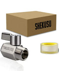 Showerhead Shut Off Valve With Stainless Handle Mini Ball Valve Chrome Finish 304 Stainless Steel Half Inch NPT Thread Female To Male