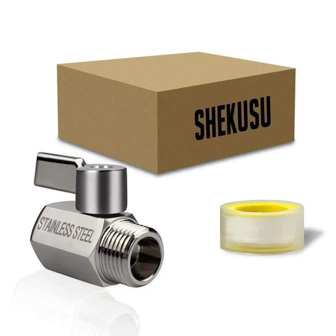 Showerhead Shut Off Valve With Stainless Handle Mini Ball Valve Chrome Finish 304 Stainless Steel Half Inch NPT Thread Female To Male