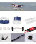 Image showing 1400mm RC Trainer Wingspan Parts Kit With Propeller Spinner, Motor Shaft Mount, Landing Gear, and ESC for fixed-wing aircraft.