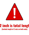 Warning icon with text stating 12 inch is total length for 12 Inch Braided Stainless Steel Toilet Water Supply Line With 7/8 Inch Ballcock To 3/8 Inch Compression Fittings Includes Wrench And Sealing Tape For Quick Easy Installation