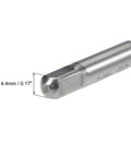 Close-up of M5 x 0.8 Spiral Flute Tap For Metric Threads With HSS Nitriding Coated Finish, showing round shank and square end.