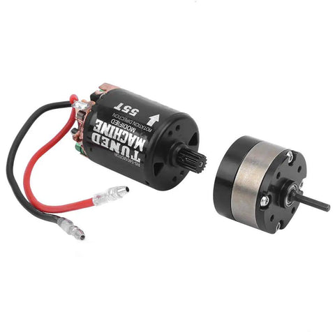 Beefy Metal Gearbox Upgrade With 540 Brushed 55T Motor For Heavy Duty Power System And High Torque RC Crawler Compatible With SCX10 And HSP 1 10 RC Cars