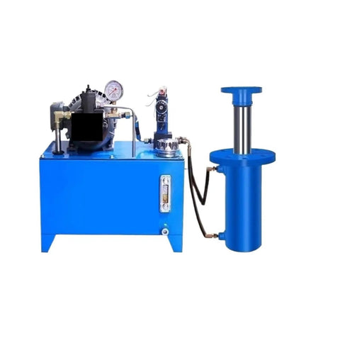 Compact 1.5KW Hydraulic Pump Station With 40L Reservoir For Small Press Machines Electric Manual Control System High Pressure Unit Reliable Power in blue.