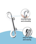 LuoQiuFa 2-pack silver zinc alloy double-ended snap hooks; front view with trigger clip.