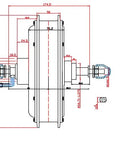 Electric Fat Tire Rear Wheel Hub Motor Kit 2000W For 60V To 72V E-Bikes With Dual Mode Sine Wave Controller, TFT UCK1 Color Display, 7-Speed Freewheel, Torque Arm, 20x4 Fat Bike Rear Wheel technical drawing