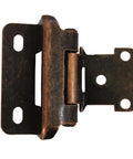 Oil Rubbed Bronze Self Closing Cabinet Hinges Partial Warp One Half Inch Inset Four Pack Embedded Steel Door Hinge