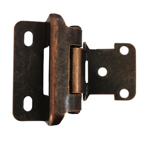 Oil Rubbed Bronze Self Closing Cabinet Hinges Partial Warp One Half Inch Inset Four Pack Embedded Steel Door Hinge
