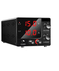 Front view of Variable DC Power Supply 30V 10A Lab Bench Power Source With Adjustable 15V 60V Or 120V Range with LED display