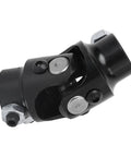 Heavy Duty 3/4 Inch Double D Steering Shaft U Joint Kit Featuring 36 Spline Weld On Ends with black finish and hardware detail.