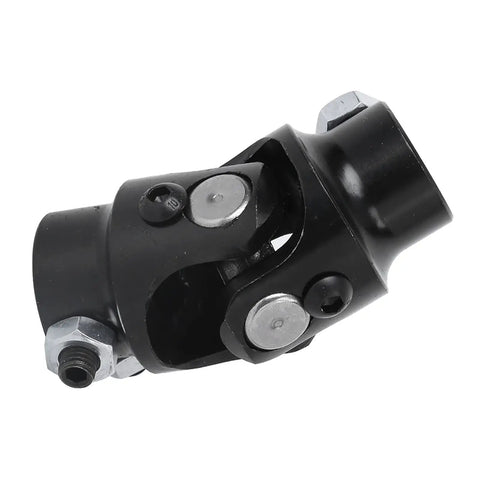 Heavy Duty 3/4 Inch Double D Steering Shaft U Joint Kit Featuring 36 Spline Weld On Ends with black finish and hardware detail.
