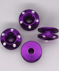 Universal Aluminum Bumper Fastener Kit With Quick Release Bolts And Washers in purple, made of T6 6061 billet aluminum