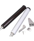Soft Close Door Closer With 90 Degree Stop Position Buffer Protective Door Holder Hardware In Black, door closer components visible